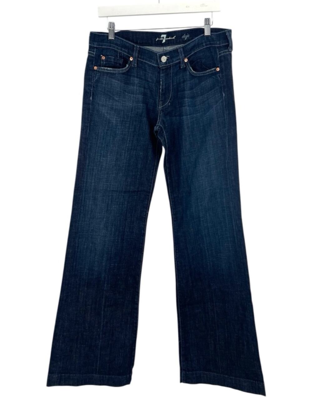 7 for all mankind dojo dark wash long inseam jeans sz 31